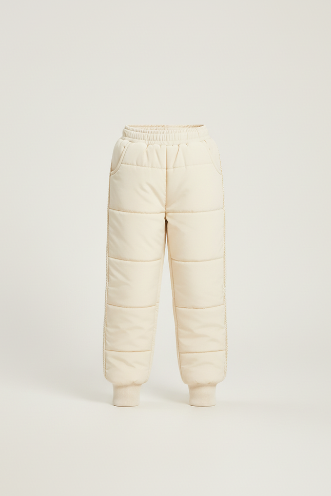 Pantalon Beige Matelassé Épais Enfant Hiver Confortable - Polyester - vue 3