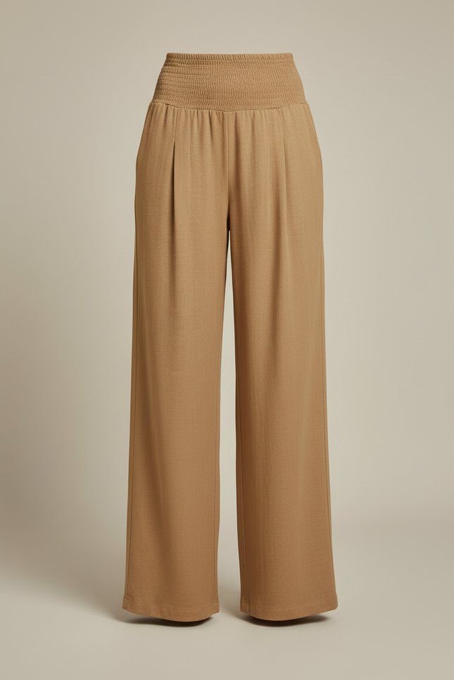 Pantalon Toile Beige Femme - Camel - vue 3