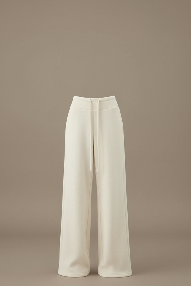Pantalon Beige Ample Cordon Fluide Décontracté Femme - Molleton - vue 3
