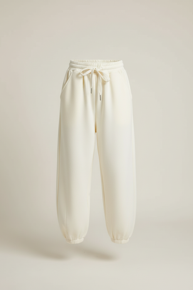Pantalon Beige Ample Cordon Élastique Confortable Fille - Molleton - vue 3