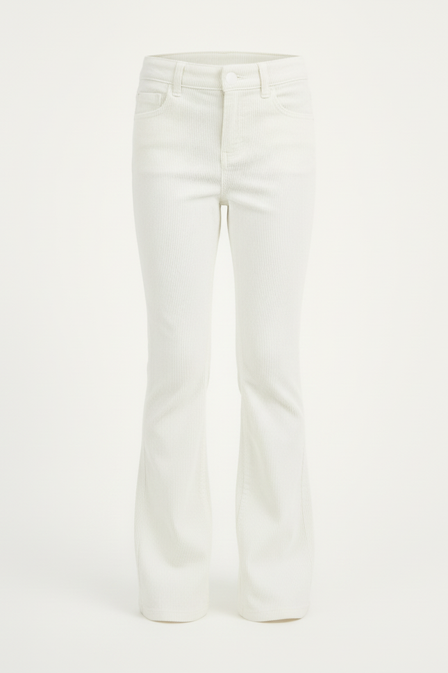 Pantalon Beige Côtelé Évasé Enfant Fille - Cordé - vue 3