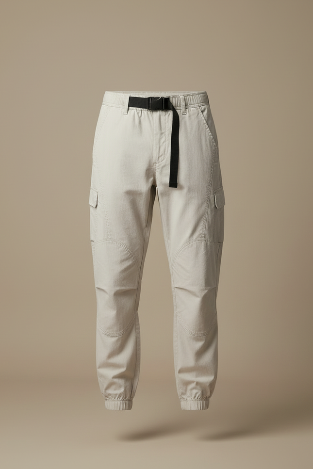 Pantalon Beige Jogger Coton Décontracté Homme Sport - vue 3