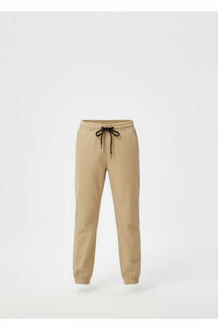 Pantalon Beige Jogger Coton Décontracté Enfant - vue 3