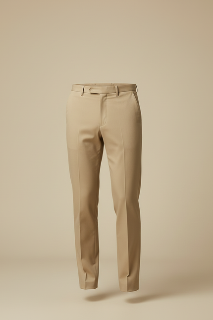 Pantalon Beige Homme Droit Élégant Décontracté Coton - Gabardine - vue 3