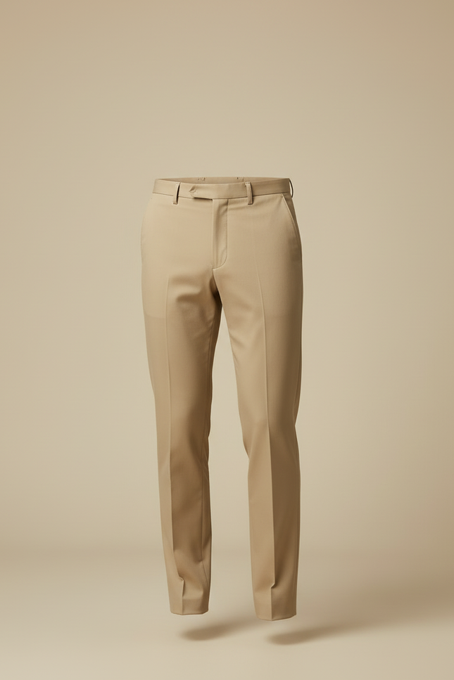 Pantalon Beige Homme Droit Élégant Décontracté Coton - Gabardine - vue 3