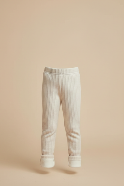 Pantalon Rayé Beige - Maille - vue 3