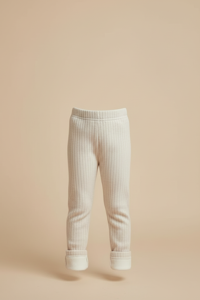 Pantalon Rayé Beige - Maille - vue 3