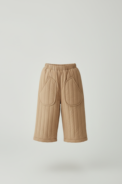 Pantalon Beige Matelassé Ample Coton Enfant Hiver - Molleton - vue 3
