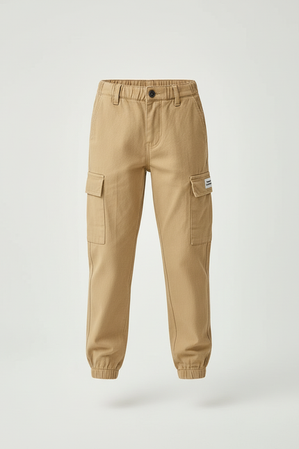 Pantalon Beige Cargo Coton Décontracté Enfant - vue 3