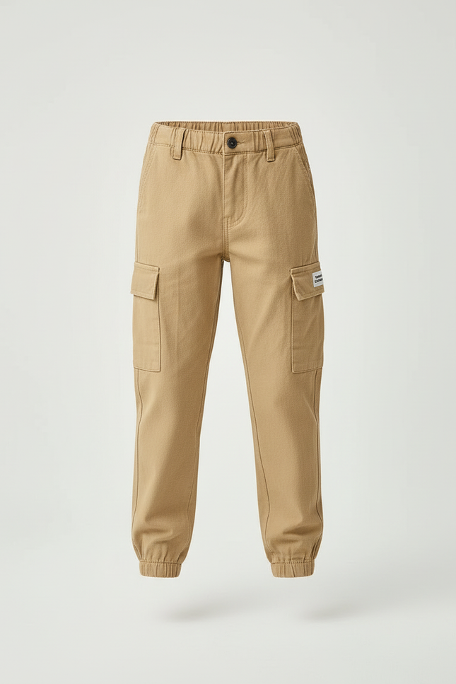 Pantalon Beige Cargo Coton Décontracté Enfant - vue 3