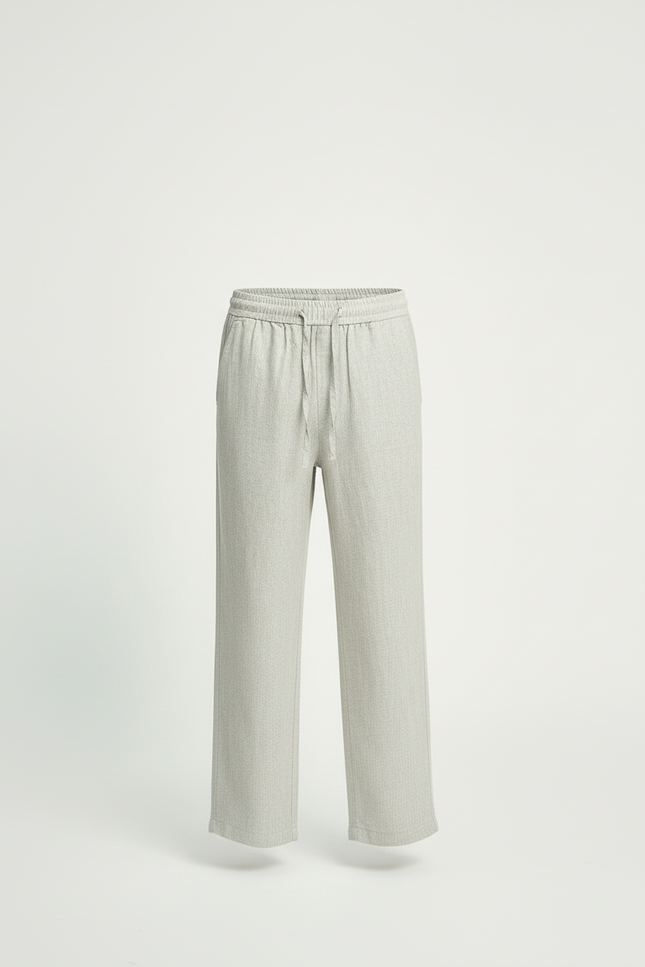 Pantalon Beige Lin Ample Décontracté Garçon - vue 3