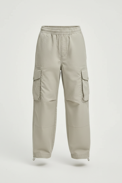 Pantalon Beige Cargo Ample Coton Enfant Décontracté - Toile - vue 3