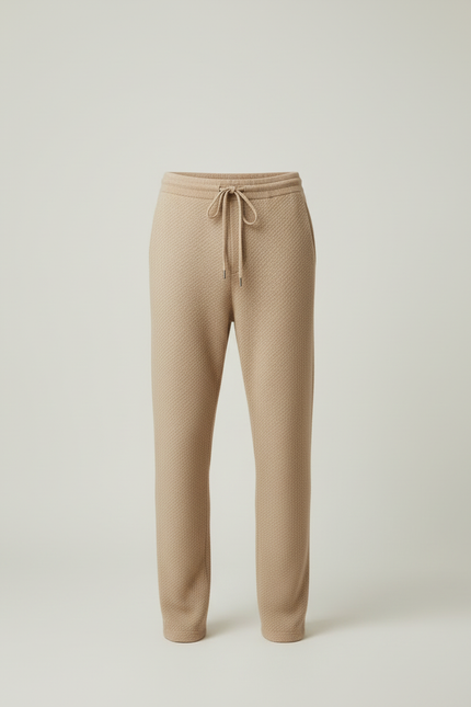 Pantalon Beige Homme Tricoté Jacquard Décontracté Cordon - Maille - vue 3