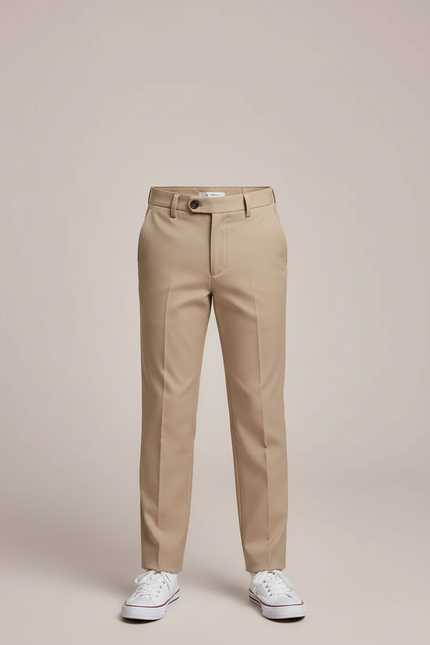 Pantalon Beige Slim Fit Formel Enfant - Gabardine - vue 3