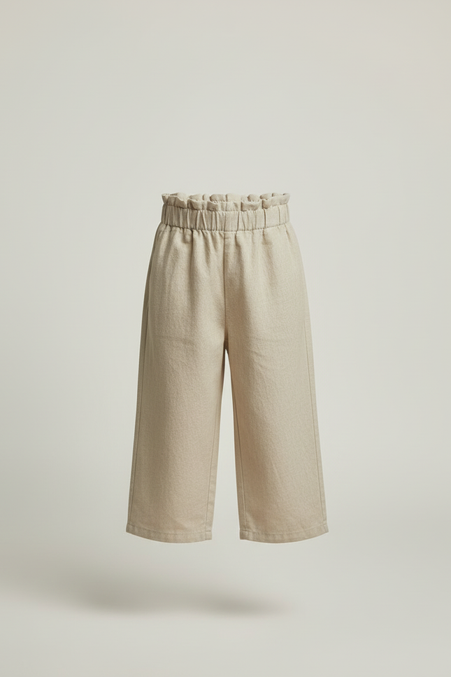 Pantalon Beige Ample Coton Fluide Enfant Confortable - vue 3