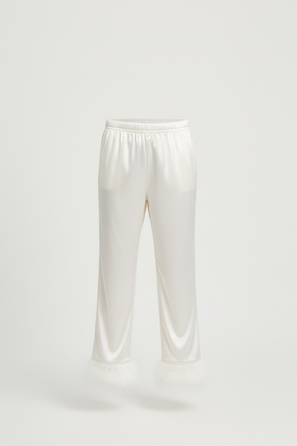 Pantalon Beige Satiné Plume Fluide Enfant - vue 3