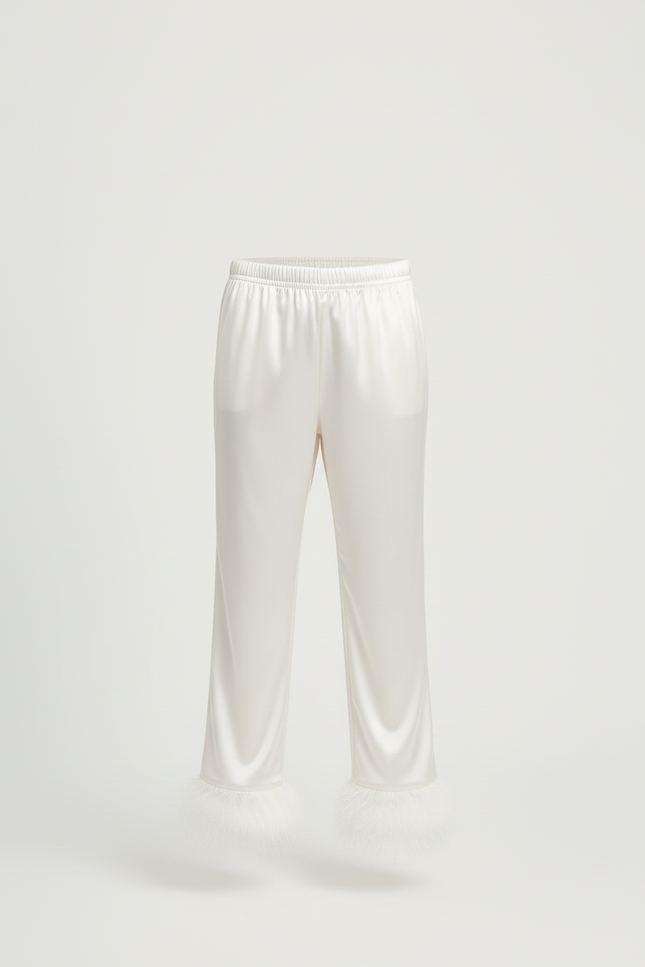 Pantalon Beige Satiné Plume Fluide Enfant - vue 3