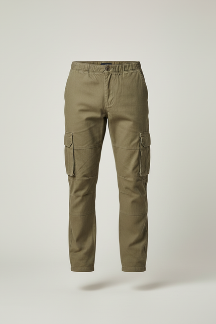 Pantalon Beige Cargo Coton Ample Décontracté Homme - Kaki - vue 3