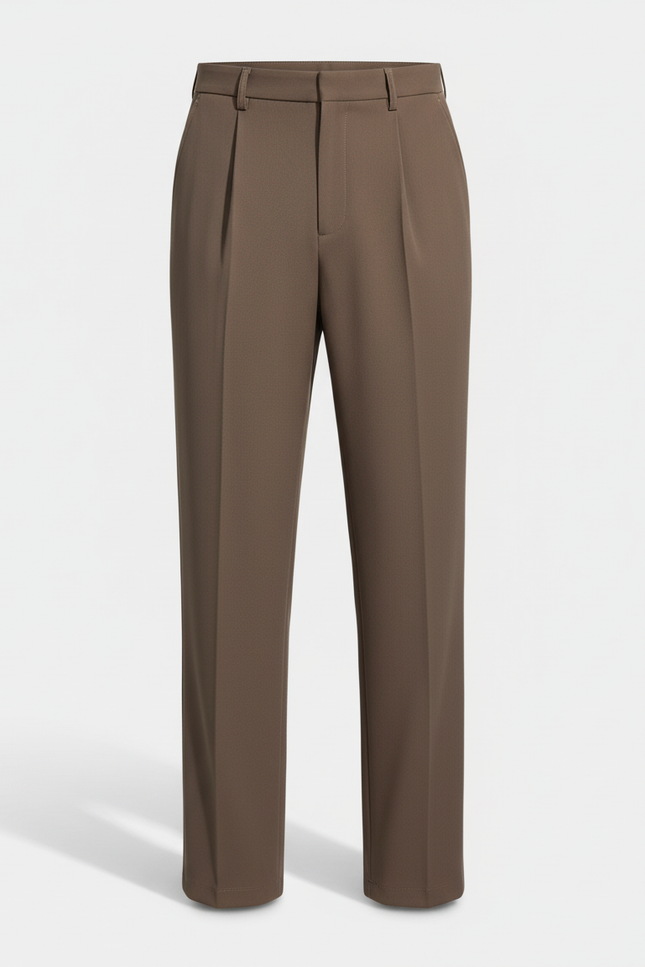 Pantalon Beige Droit Ample Décontracté Homme - Marron Polyester - vue 3