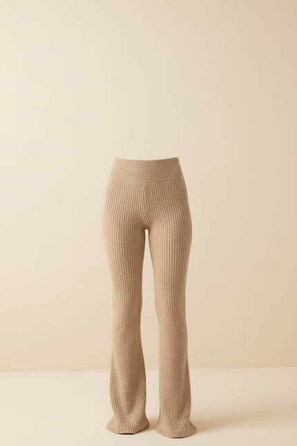 Pantalon Beige Cotele Femme - Maille - vue 3