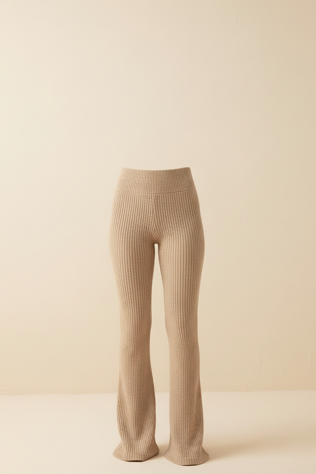 Pantalon Beige Cotele Femme - Maille - vue 3