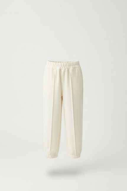 Pantalon Beige Plissé Élastiqué Cheville Enfant Fille - Gabardine - vue 3