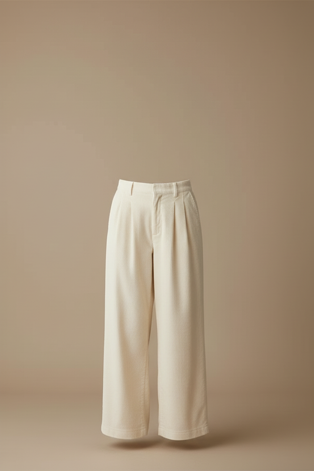 Pantalon Beige 9874 - Cordé - vue 3