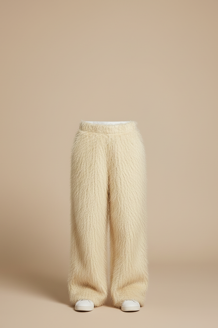 Pantalon Beige Poilu Ample Décontracté Enfant - Polyester - vue 3