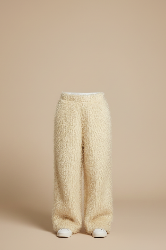 Pantalon Beige Poilu Ample Décontracté Enfant - Polyester - vue 3