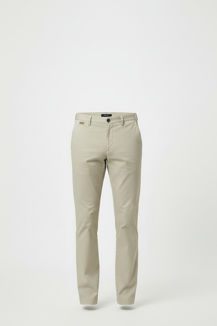 Pantalon Beige Coton Droit Homme Décontracté Chino - vue 3