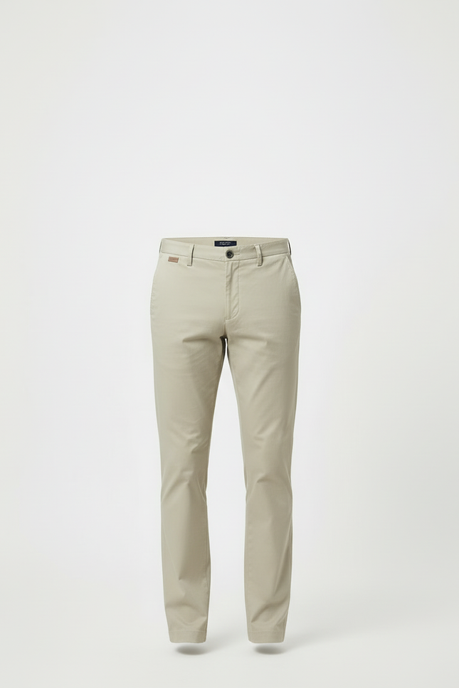 Pantalon Beige Coton Droit Homme Décontracté Chino - vue 3