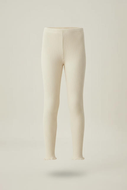 Pantalon Beige Côtelé Fille Confortable Élastique - Maille - vue 3