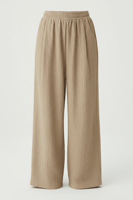 Pantalon Beige Ample Décontracté Confortable Coton Fille - vue 3