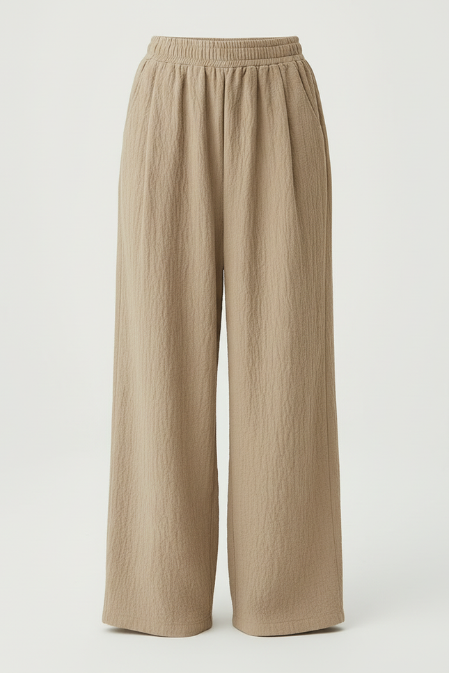 Pantalon Beige Ample Décontracté Confortable Coton Fille - vue 3