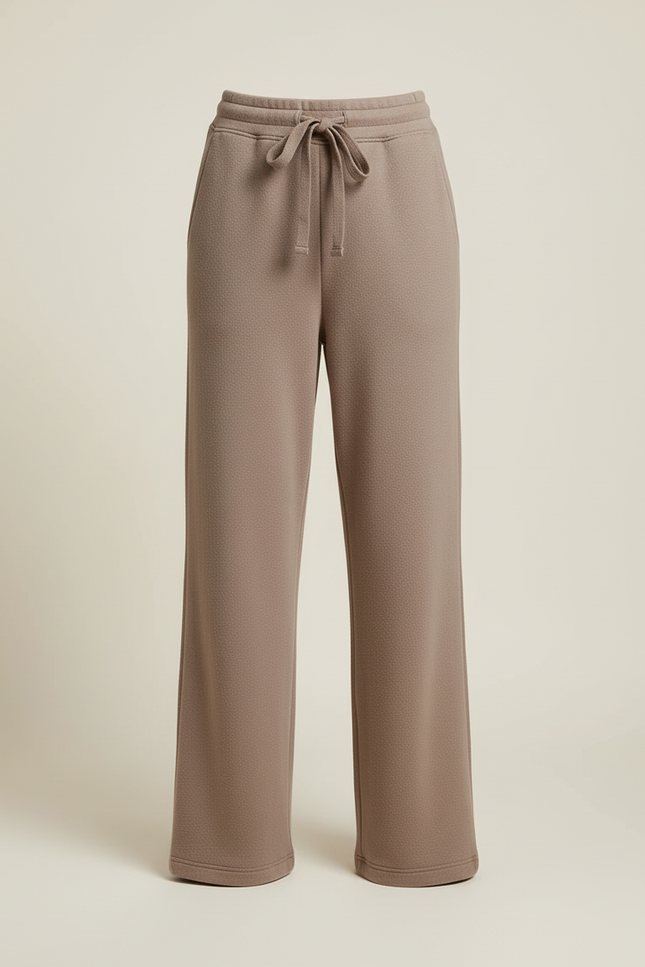 Pantalon Beige Molletonné Ample Décontracté Confortable Cordon - vue 3