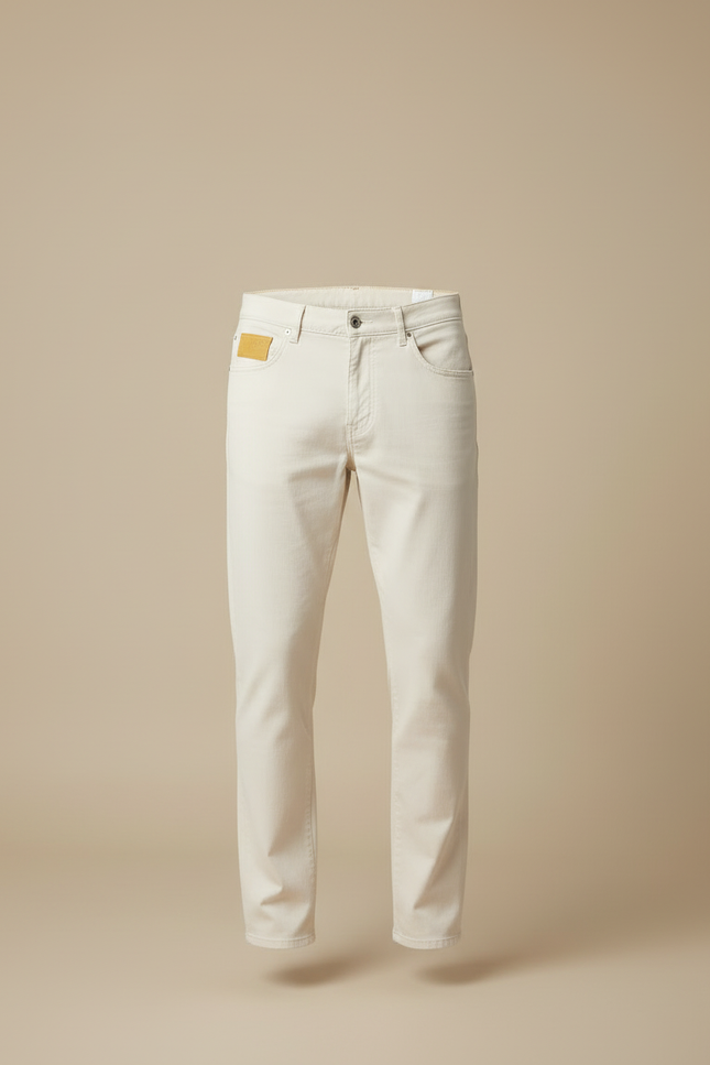 Pantalon Beige Coton Stretch Slim Casual Homme - Jean - vue 3