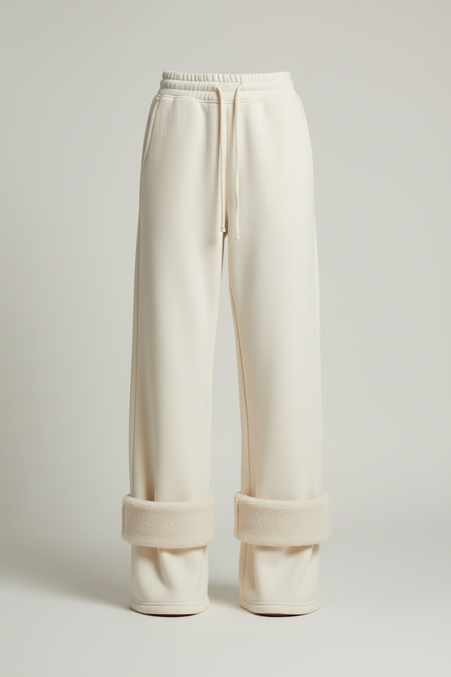 Pantalon Beige Ample Molletonné Confortable Femme - vue 3