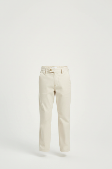 Pantalon Beige Classique Droit Coton Garçon - vue 3
