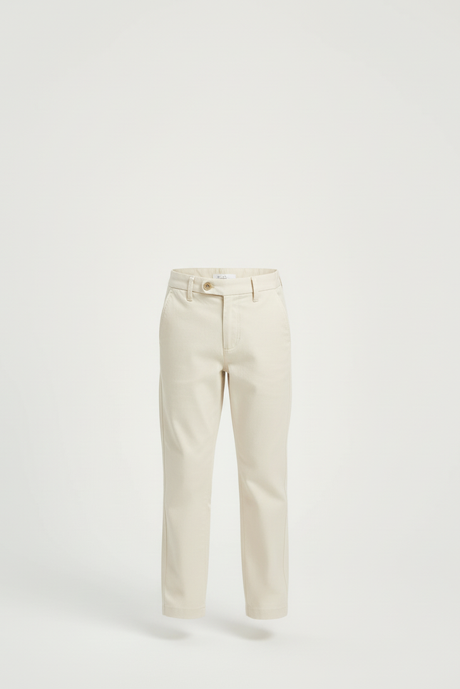 Pantalon Beige Classique Droit Coton Garçon - vue 3