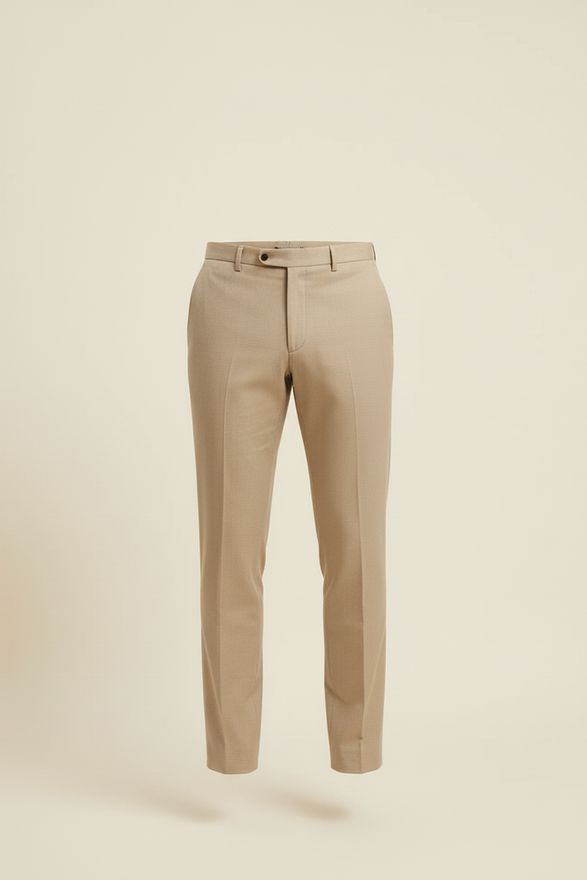Pantalon Beige Habillé Droit Classique Homme Élégant - Gabardine - vue 3