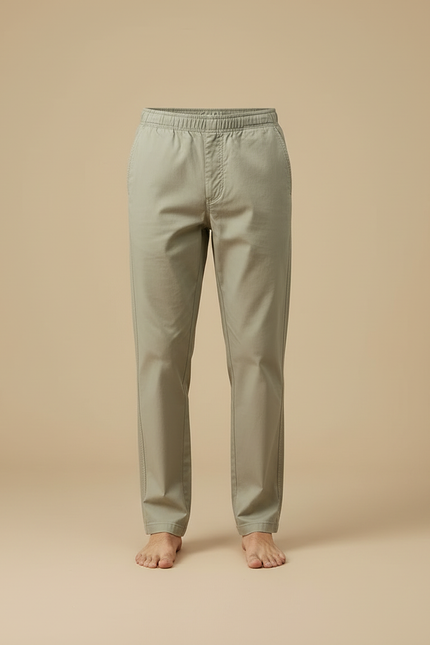 Pantalon Beige Homme Décontracté Coton Droit Lâche - Kaki - vue 3