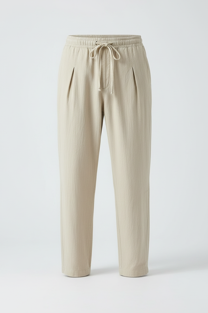 Pantalon Beige En Lin Homme - vue 3