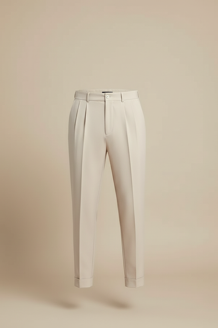 Pantalon Beige Plissé Harem Décontracté Élégant Homme - Gabardine - vue 3