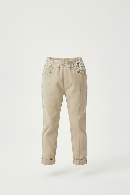 Pantalon Beige Enfant Décontracté Coton Confortable - Toile - vue 3