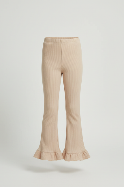 Pantalon Flare Beige - Maille - vue 3