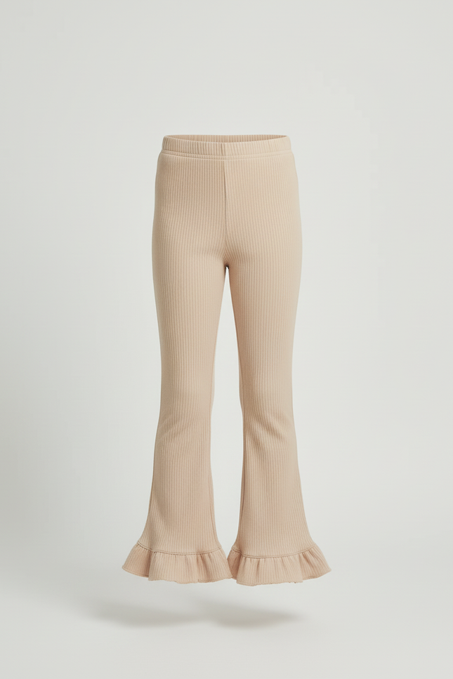 Pantalon Flare Beige - Maille - vue 3