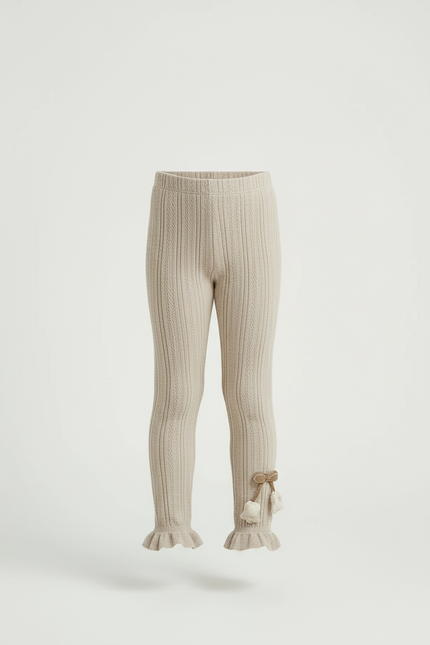 Pantalon Crochet Beige - Maille - vue 3