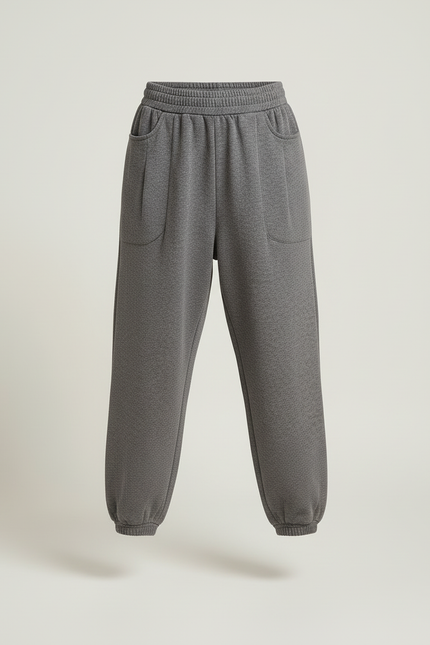Pantalon Beige Sport Décontracté Ample Fille - Gris Molleton - vue 3