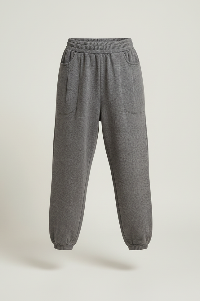 Pantalon Beige Sport Décontracté Ample Fille - Gris Molleton - vue 3