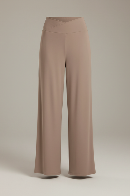 Pantalon Beige Fluide Ample Taille Haute Confortable - Viscose - vue 3